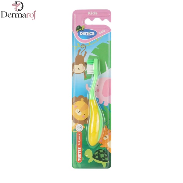 مسواک کودک پرسیکا مدل لاکپشت با برس نرم کد P315