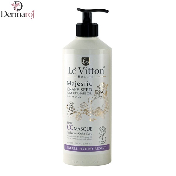 ماسک مو مغذی انگور و انار مدل CC MASQUE موهای رنگ شده لویتون 470 میل