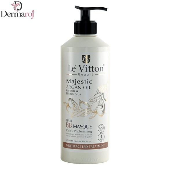 ماسک مو مغذی آرگان مدل BB MASQUE موهای آسیب دیده لویتون 470 میل